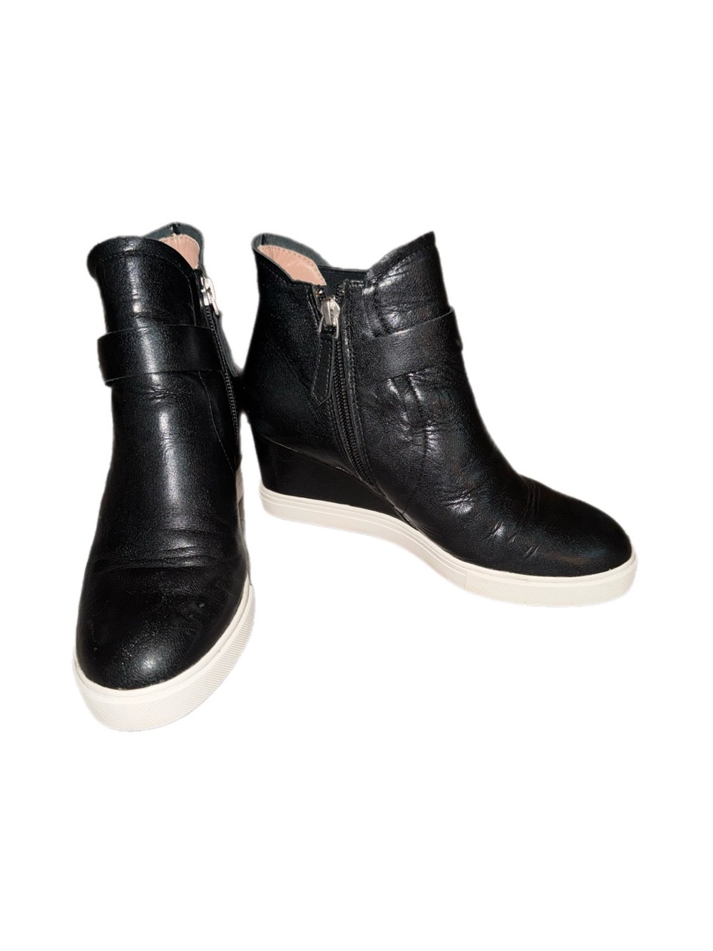 Paolo Black Ankle Booties with Peach Lining